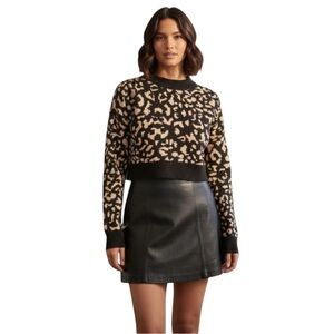 BGSD Genuine Leather Mini Skirt | Black NWT | Size Small Classic Chic
